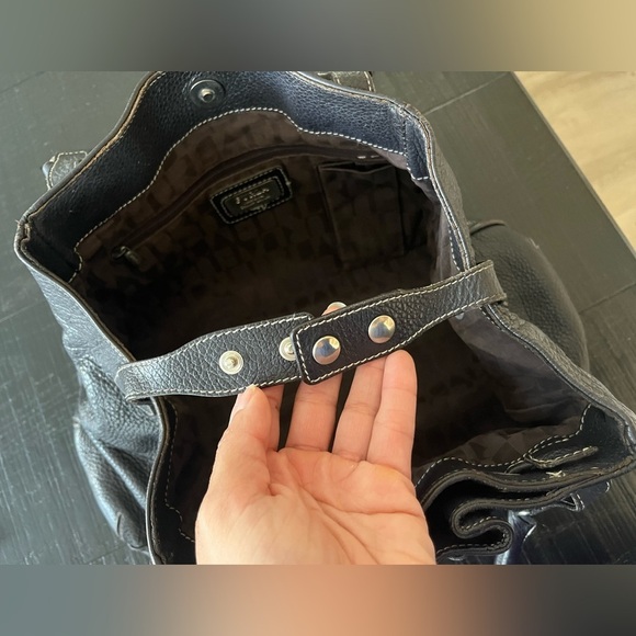 Furla Pebbled Leather Bucket Bag Black - Picture 10 of 15